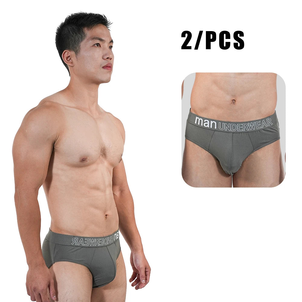2Pcs Men‘s Large Briefs Mens Comfortable Underpants Man Sexy Gifts Underwear Stunend Breathable Triangle Panties Para Hombres