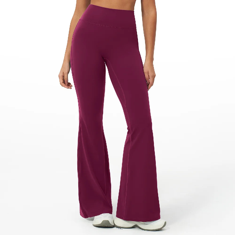 Yoga Flared Pants Women Fitness Bell Bottom Running Cycling Flared Trousers Sports Pants Female High Waist Wide Leg Yoga Pants
