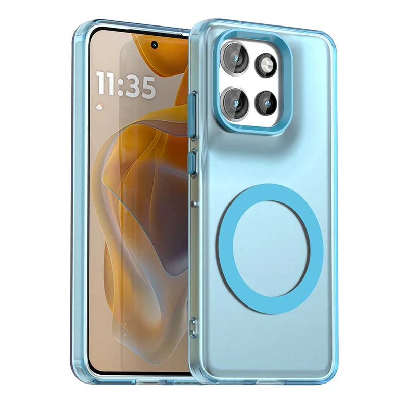 Transparent Case For Motorola Moto S50 Case For Moto S50 5G Magnetic Adsorption Wireless Charging Back Cover For Moto S50 Case