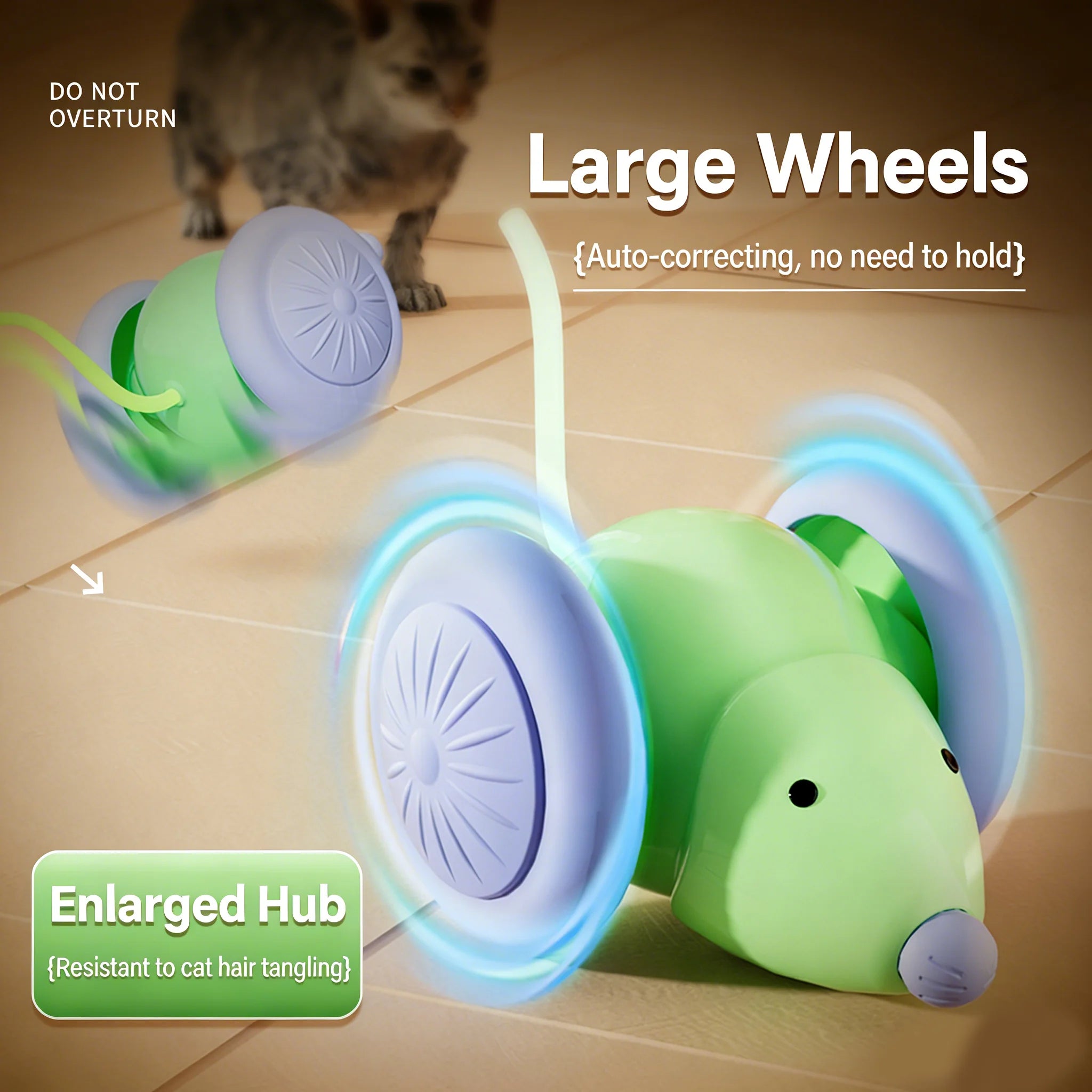 Interactive Electric Running Mouse Cat Toy Self-Playing Teaser Wand Automatic Moving Pet Toy for Cats Kittens Dogs