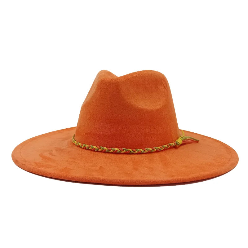 Gorras Para Hombres Three styles Suede Hat Water drop hat 9.5cm Wide Brim Fedora Hat Women's Autumn and Winter Felt Jazz Hat