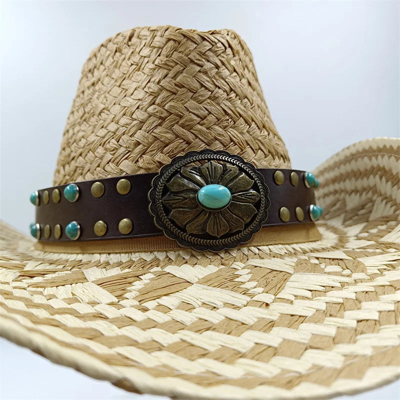 Straw hat women breathable sun hat fashion hollow retro straw hat hand-woven summer travel straw hat gorras para hombres