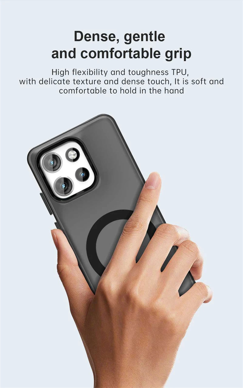 Transparent Case For Motorola Moto S50 Case For Moto S50 5G Magnetic Adsorption Wireless Charge Back Cover For Moto S50 Case
