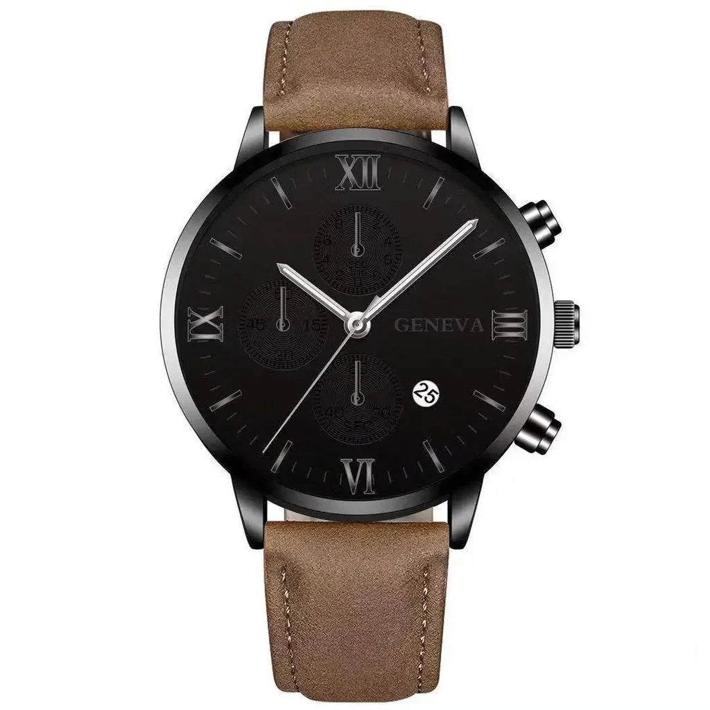 1PC Black Quartz Watch Men Roman Dial Watch Fashion Round Date Quartz Watch for Sports Relogios Masculino Relojes Para Hombres