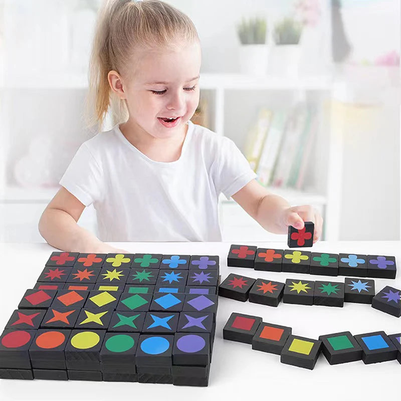Christmas Gifts New Children's Educational Toys Qwirkle Wooden Chess Parent Child Interactive Games Children's Adult Toys