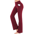Flared Leggings Basic Yoga Pants With Pockets Women High Waist Breathable Comfortable Pants Gym Sports Slim Flared Tight Pants
