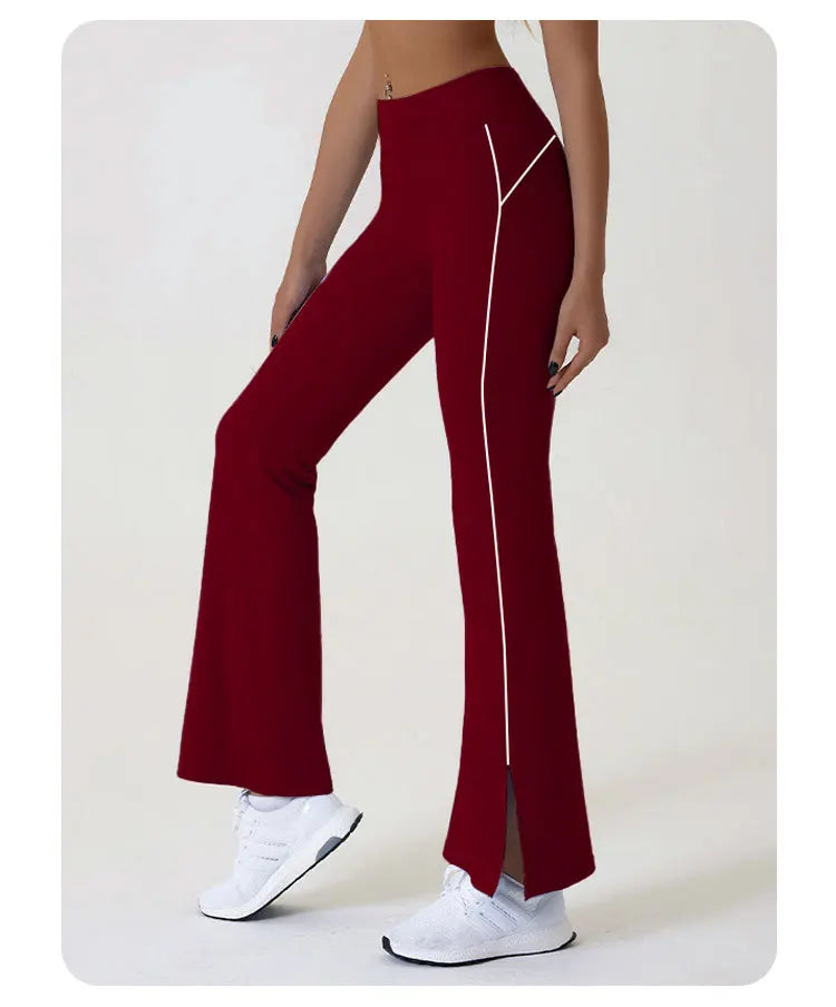 Flared Sports Yoga Pants High-Waisted Women Pants and Trousers Women Trousers Fitness Female Clothing Solid Color Women