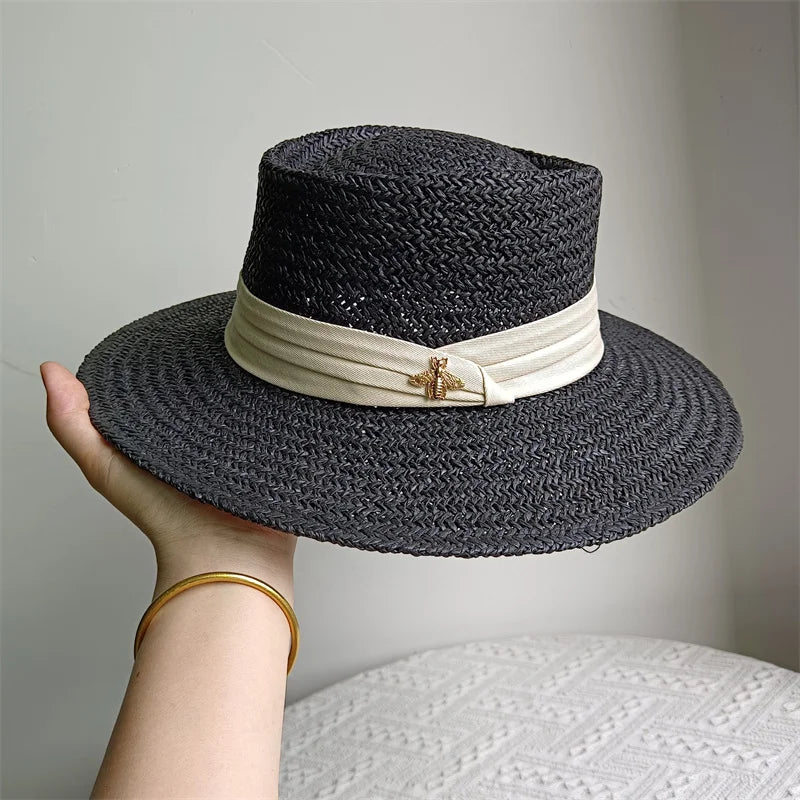 Straw hat women breathable sun hat fashion hollow retro straw hat hand-woven summer travel straw hat gorras para hombres
