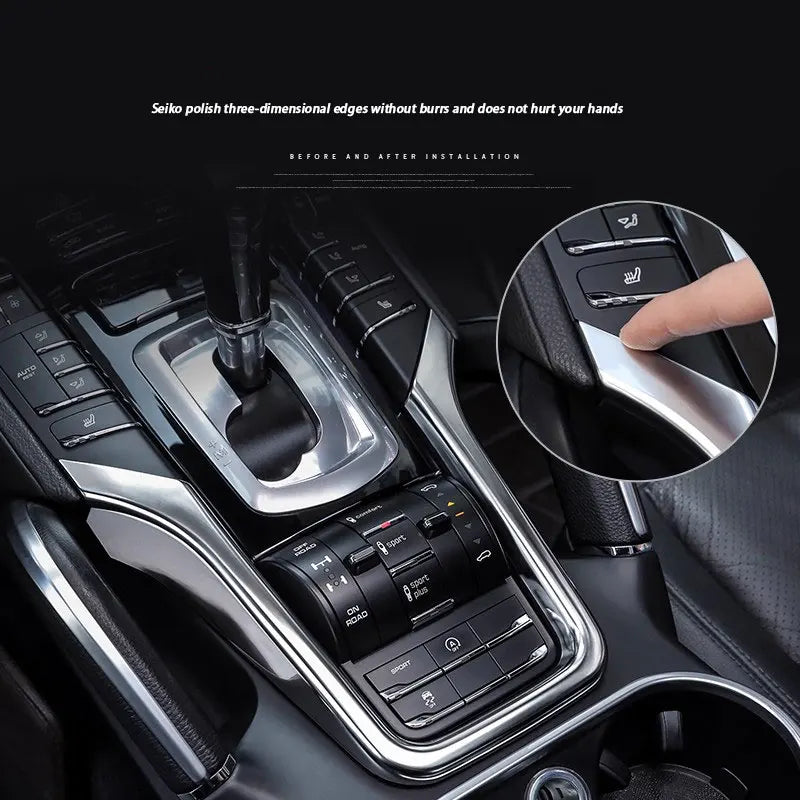 ABS Car Center Console Decorative Frame Cover For Porsche Cayenne 2011 2012 2013 2014 2015 2016 2017 Car Interior Accessories