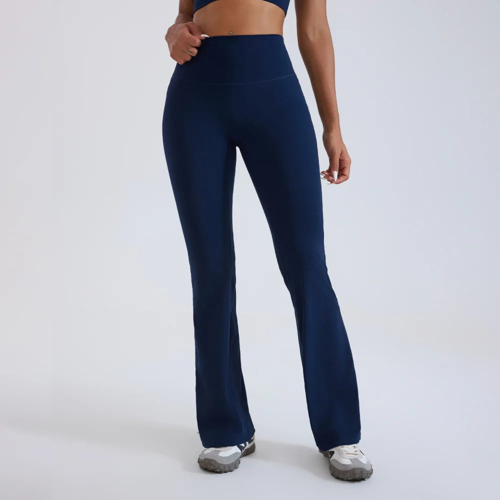 Yoga Flared Pants Women High-Waist Sports Bell Bottom Trousers Gym Fitness Leggings Naked Feel Pilates Running Sports Trousers