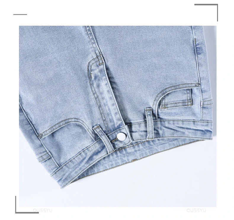 Flared Jeans Woman High Waist Denim Trousers For Female Blue White Black Elastic Skinny Fashion Classic Leisure Wide Leg Pants