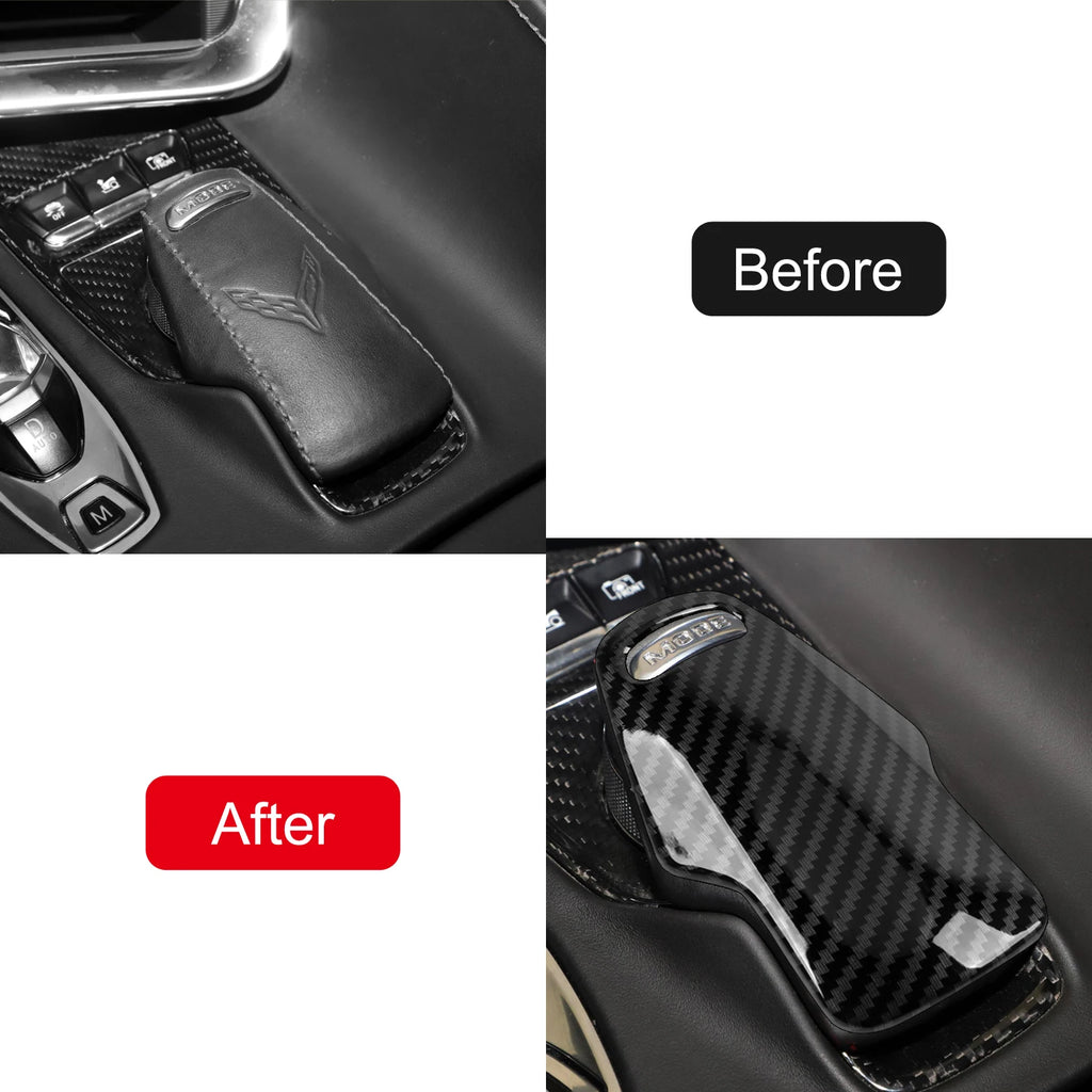 Car Accessories For Chevrolet Corvette C8 2020-2025 ABS Carbon Fiber Style Interior Gear Shift Knob Head Cover Trim 1pcs