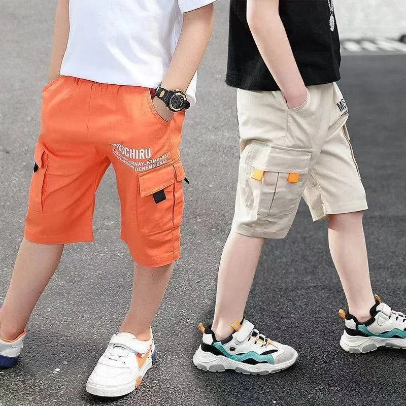 3-14 Years Summer Teenage Boys Pants 3 Color Casual Letter Short Trousers For Kids 3-14 Years Children Sports Shorts Pants