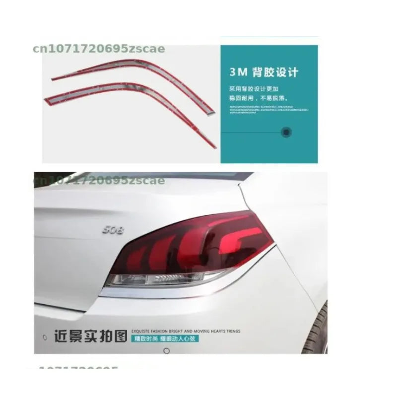 Car Accessories For Peugeot 508 2011-2012-2013-2014-2015 Chrome Tail Rear Light Lamp Cover Trim Per Set Car Stying Car-covers