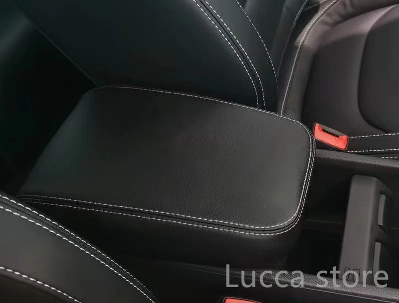 For SKODA KODIAQ SKODA KAROQ 17-22 Accessories Leather suede warp Central Armrest Box Protection Sleeve Decoration modification