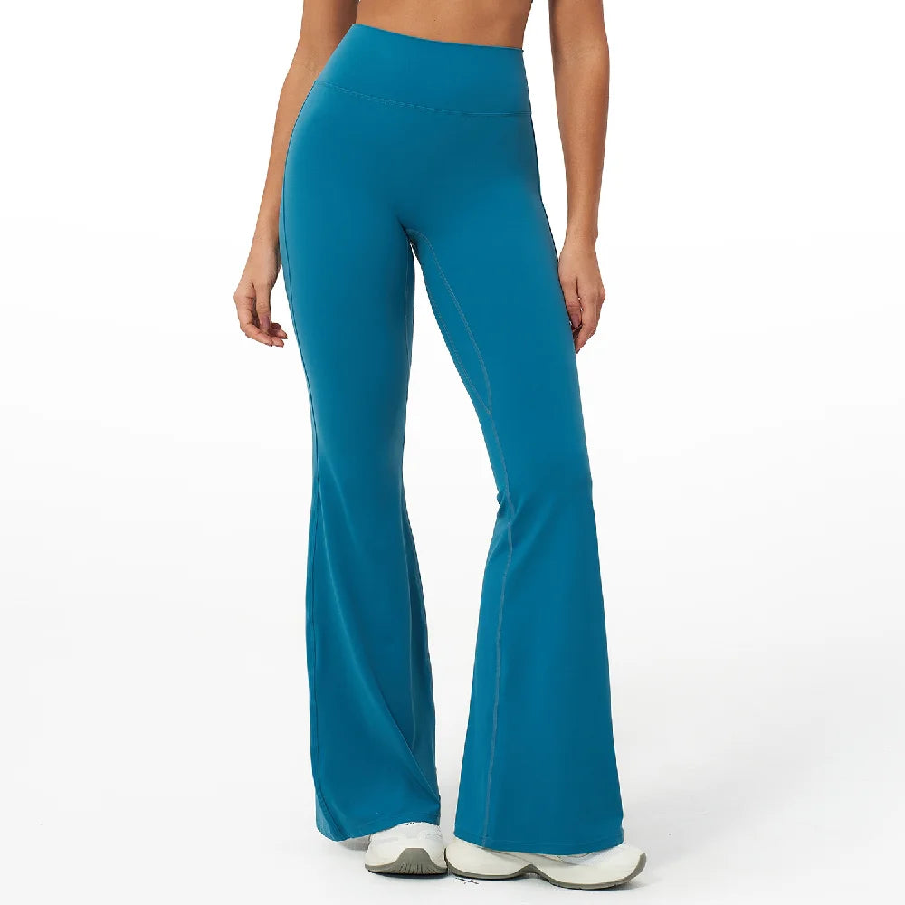 Yoga Flared Pants Women Fitness Bell Bottom Running Cycling Flared Trousers Sports Pants Female High Waist Wide Leg Yoga Pants