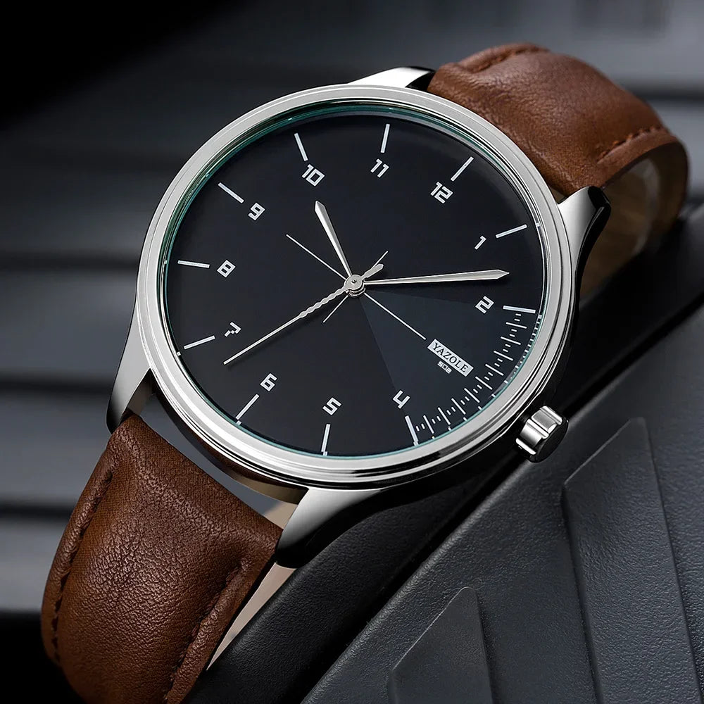 Fashion Business Men's Watches Top Brand Quartz Wristwatches for Man Simple Casual Leather Belt Male Clock relojes para hombres