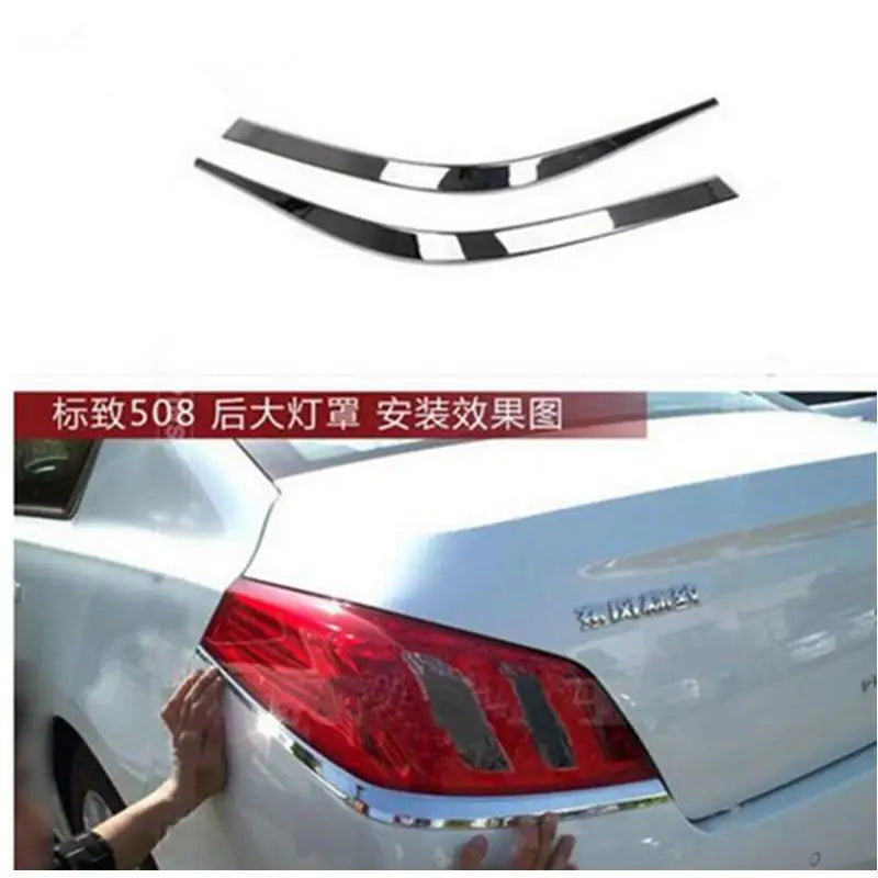 Car Accessories For Peugeot 508 2011-2012-2013-2014-2015 Chrome Tail Rear Light Lamp Cover Trim Per Set Car Stying Car-covers