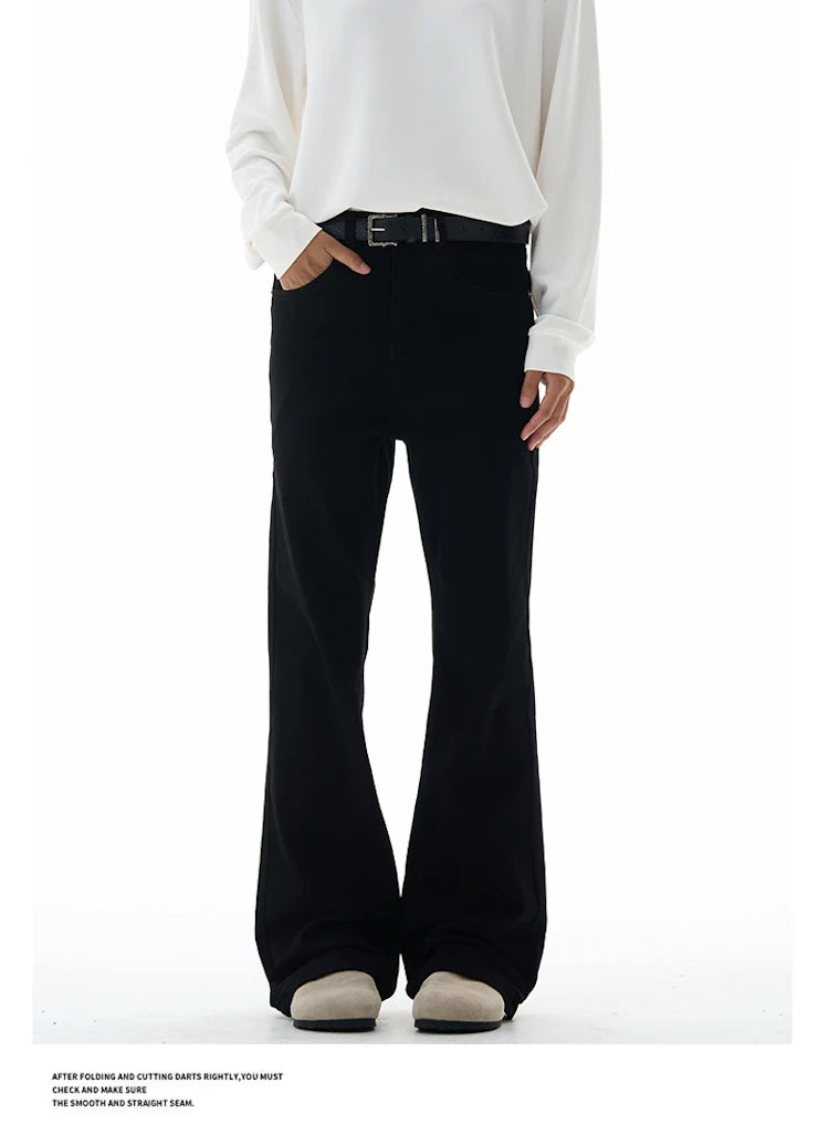 Men's Flared Pants Solid Stretch New Slim Wide Legs Fashion Trousers Hip Hop Casual Hippie Pants Male Streetwear