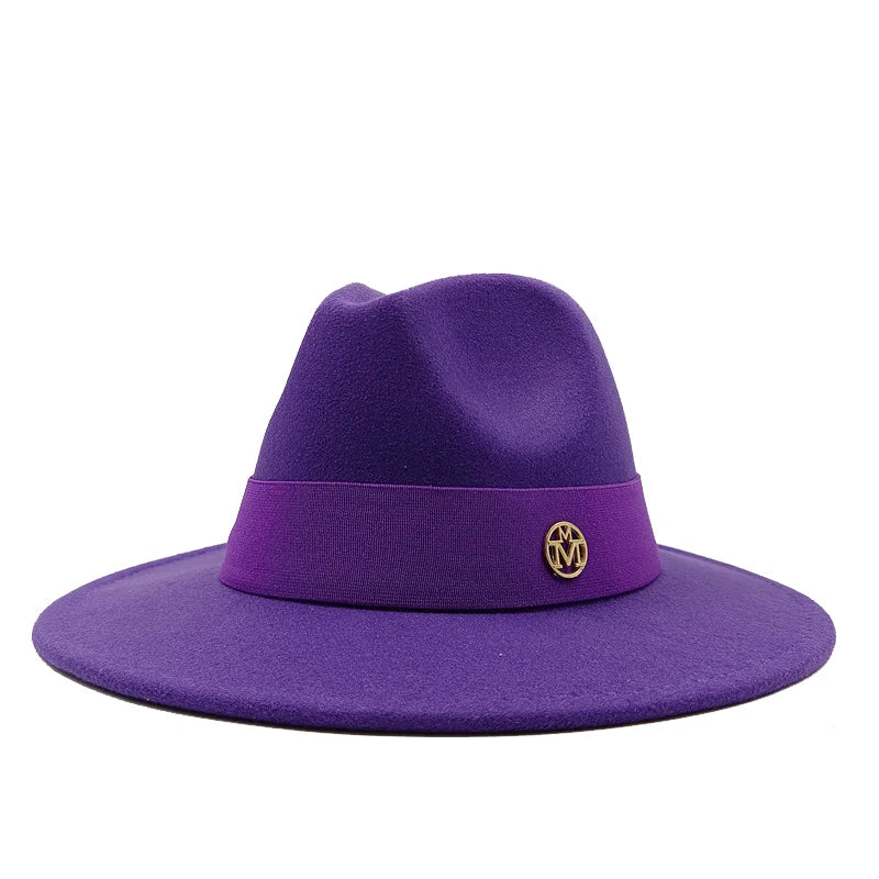 Navy blue men's fedora hat women's couple party fedora Panama hat unisex hat navy blue fedora gorras para hombres