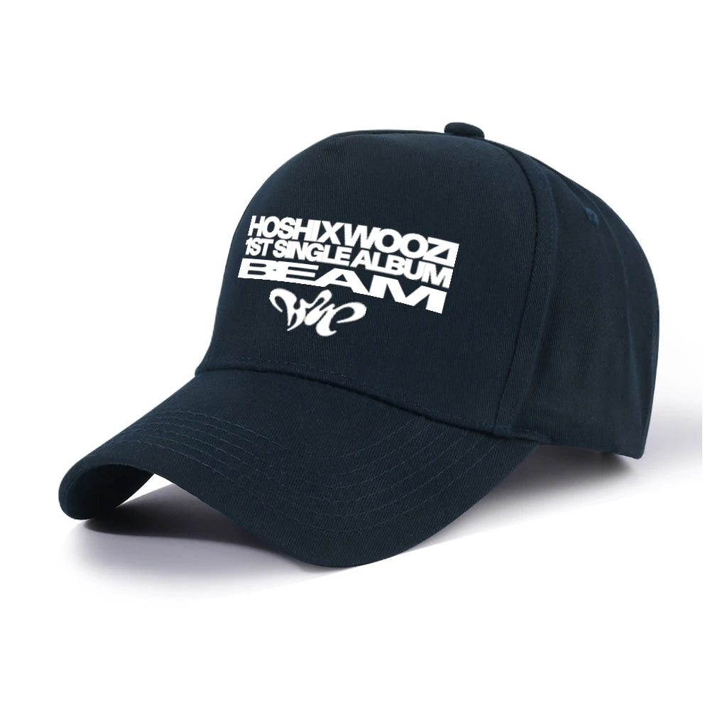 Kpop 17 Athletic Baseball HOSHI X WOOZI 1st Single Album BEAM CARAT Cap Graphic Print Ponytail Hats Gorras Para Hombres