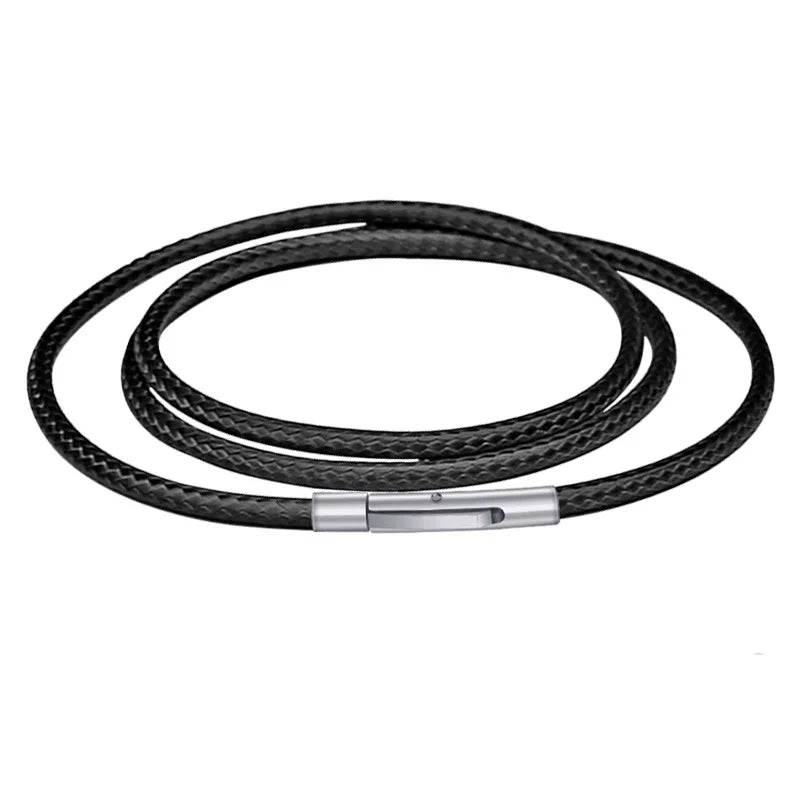 3mm Black Brown Braided Leather Rope Necklace for Men Chain Choker Men Collar Neck Diy Pendant Cord Colgante Hombres Cuello 60cm