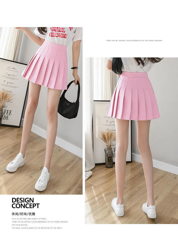 Preppy Style Women Pleated Skirts Summer High Waist Zipper Girls Dancing JK Mini Skirts Black Fashion Student A Line Faldas 2025