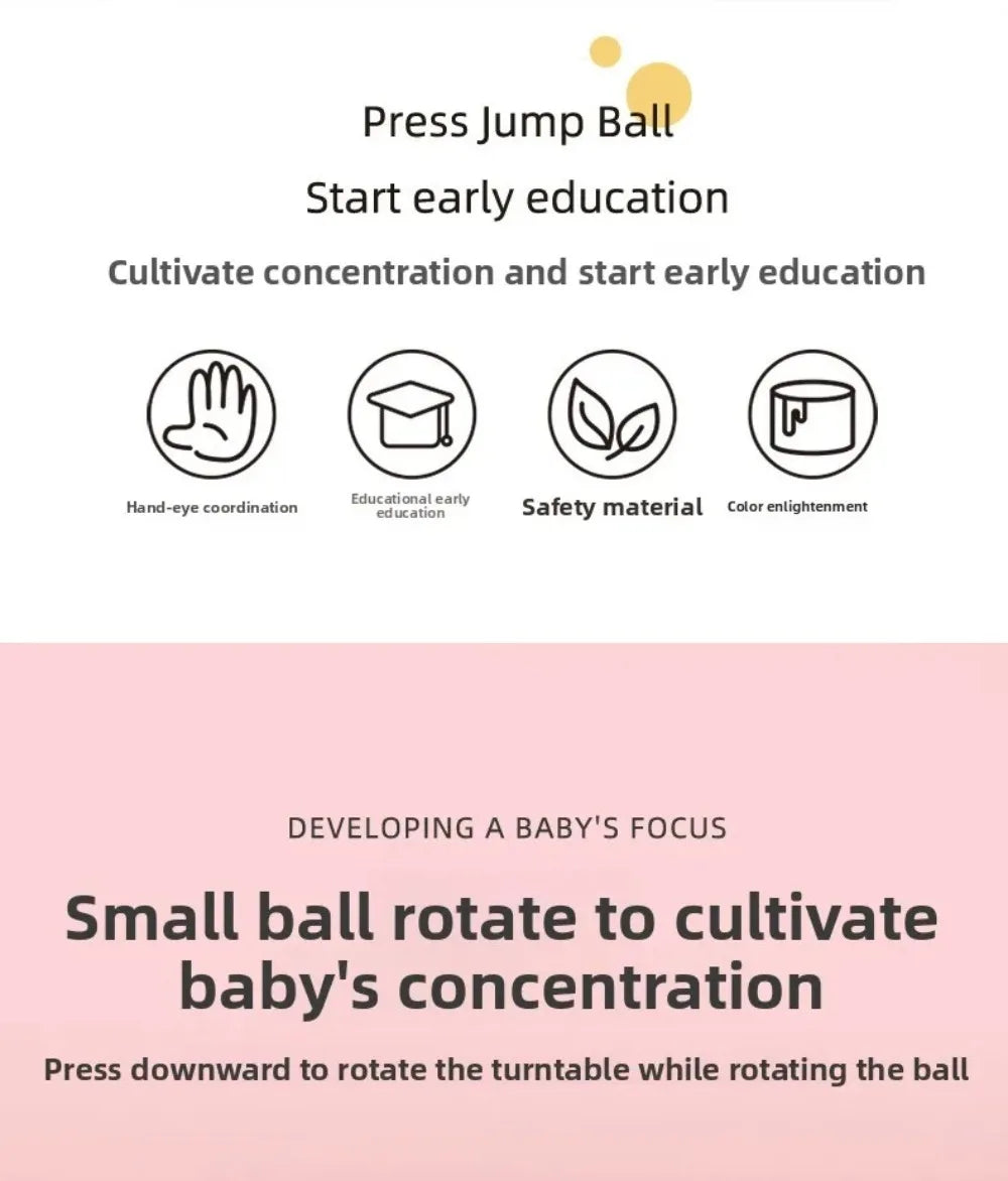 Interactive Games Baby Press Rotating Toy Early Learning Hand Coordination Sensory Spinning Toys Cartoon Skills Educational Toy