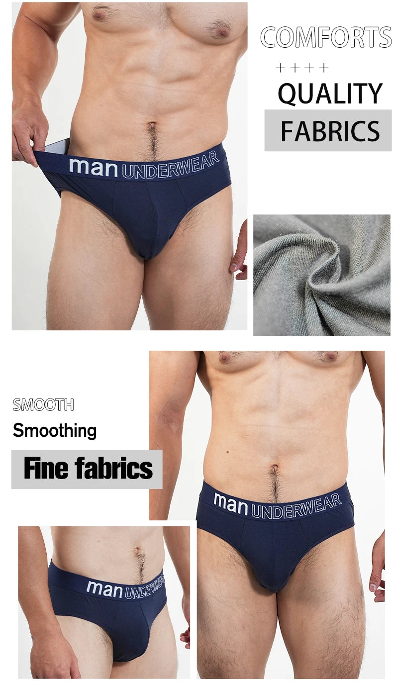 2Pcs Men‘s Large Briefs Mens Comfortable Underpants Man Sexy Gifts Underwear Stunend Breathable Triangle Panties Para Hombres