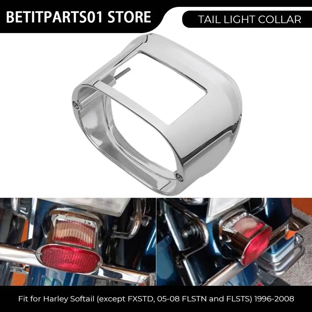 Motorcycle Accessory 1PCS Tail Light Collar Chrome ABS Plastic For Harley Softail except FXSTD 05-08 FLSTN and FLSTS 1996-2008