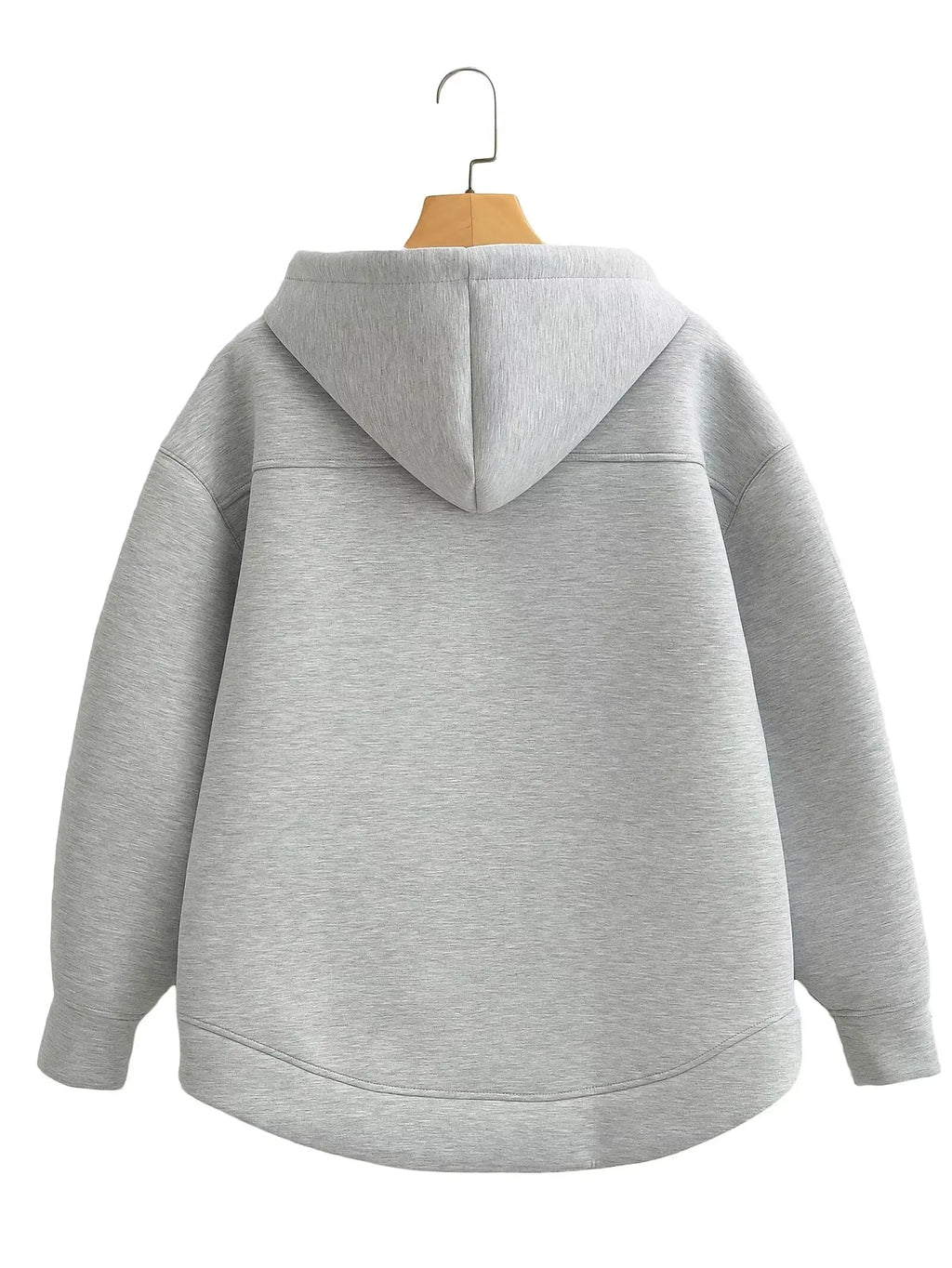 HH Autumn Winter Women's Zipper Hoodie Coat High Street Double Pockets Oversize Jakcet Loose Sweatshirts Outerwear Top