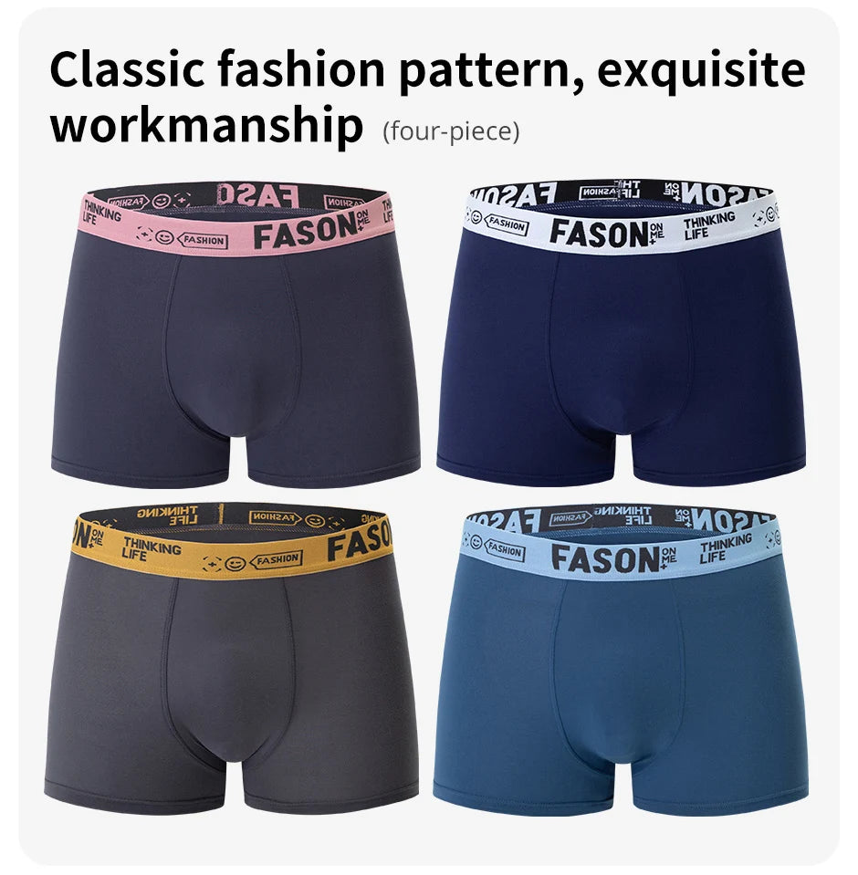 4/10 Piece Set Of Men's Casual And Fashionable Underwear Comfortable Boxer Shorts Youth Plus Size Sports Cycling Elastic Shorts