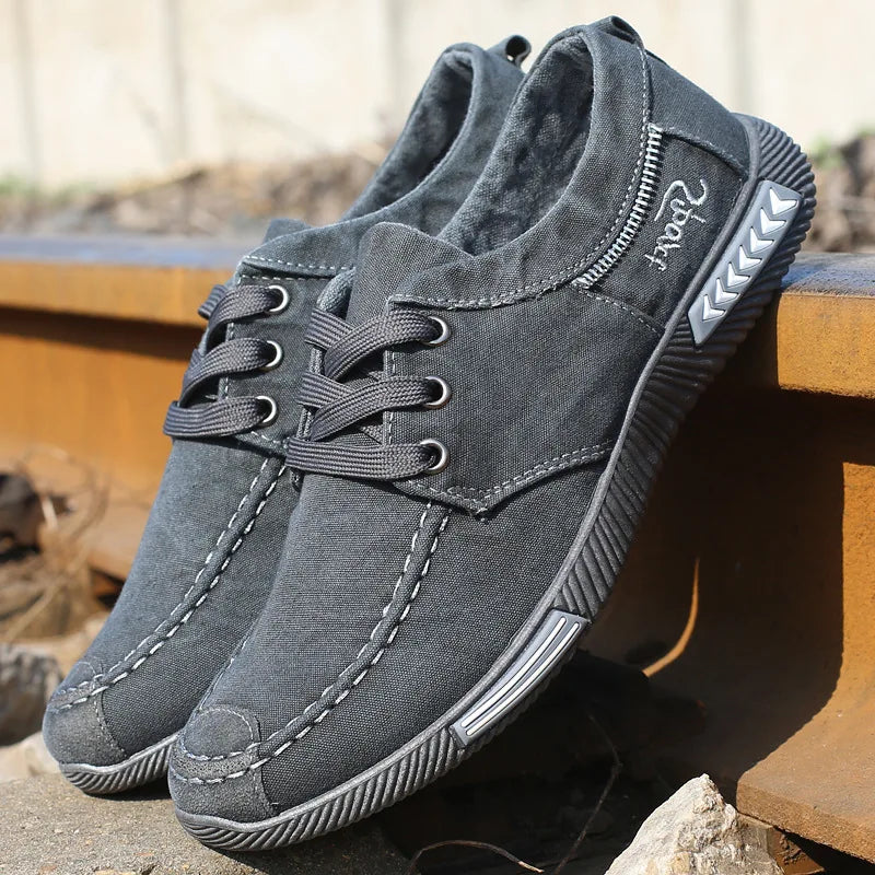Denim Men Shoes Flat Walking Sneakers Fashion Male Canvas Shoes 2025 New Comfortable Casual Shoes for Men Brand Tenis Hombres