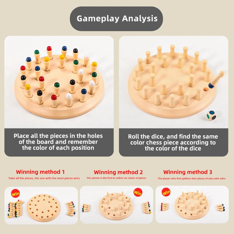 Early Education Educational Toys for Boys and Girls, Children's Memory Chess Training, Kindergarten Parent-Child Interactive Tabletop Game Board