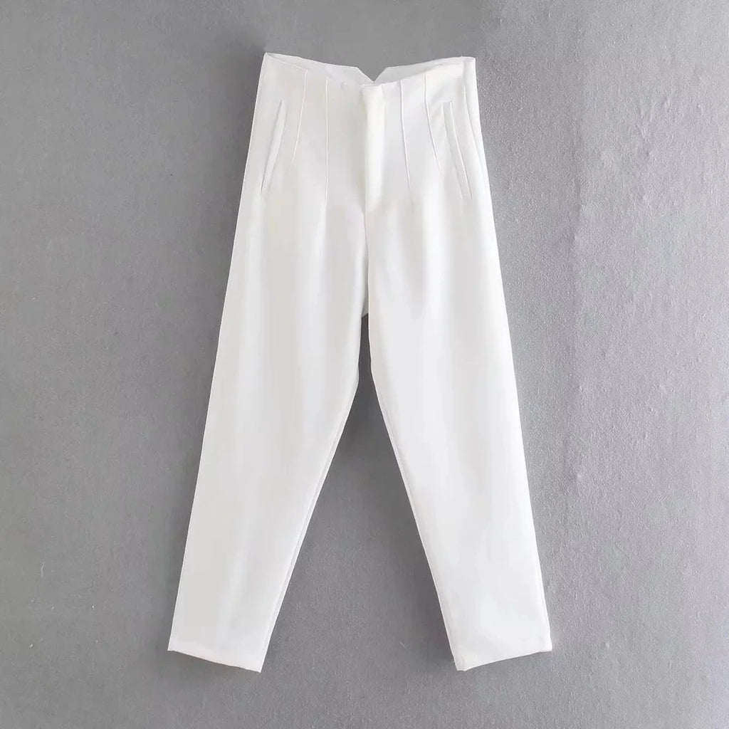 HH Women Elegant Solid Pencil Pants High Waist Pant For Women Casual Streetwear Woman Trousers Office Wear Chic Pant