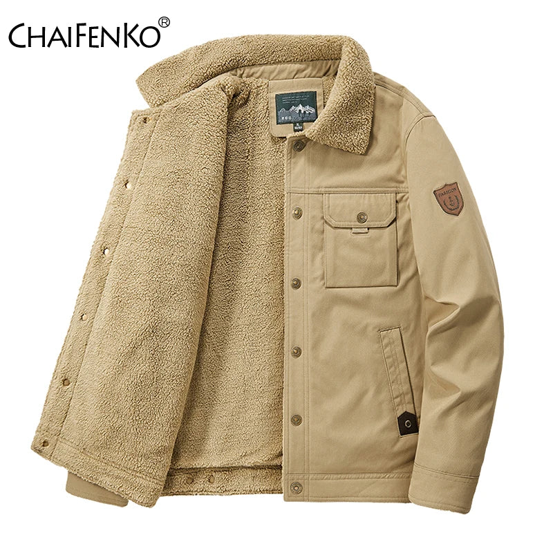 Men Winter New Fleece Thick Warm Jacket Men Fashion Casual Windproof Coat Men Autumn Outwear Tactics Military Jacket Men