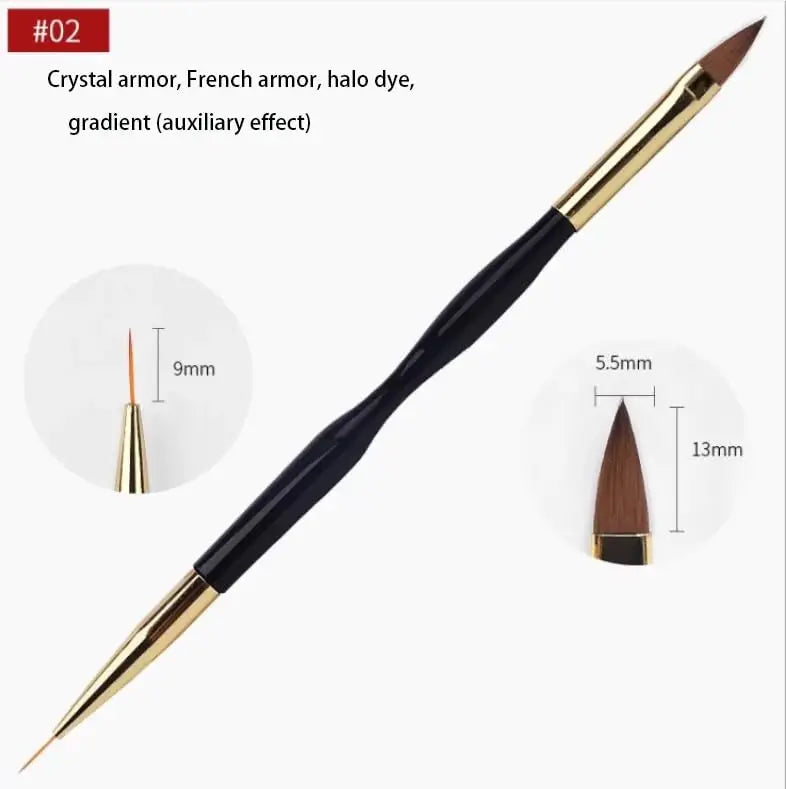LINMANDA Nail Art Brushes 3Pcs Nail Brush Set with Gel Polish Pens and Liner Brush for Home and Professional Salon Use
