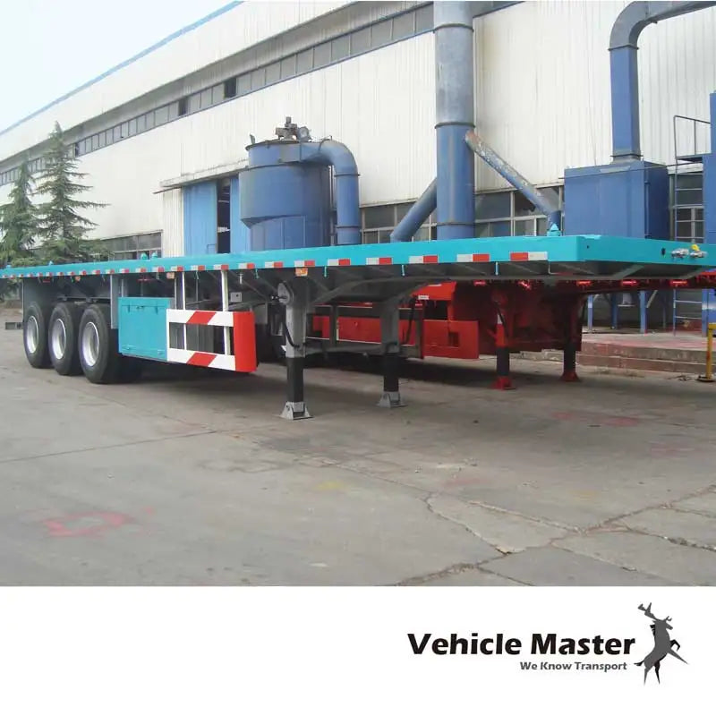 JKG 3 Axle 40ton Flatbed Trailer Flat Deck Flat Bed Semi Trailer 20/40Ft Container Chassis Flat Top Trailer