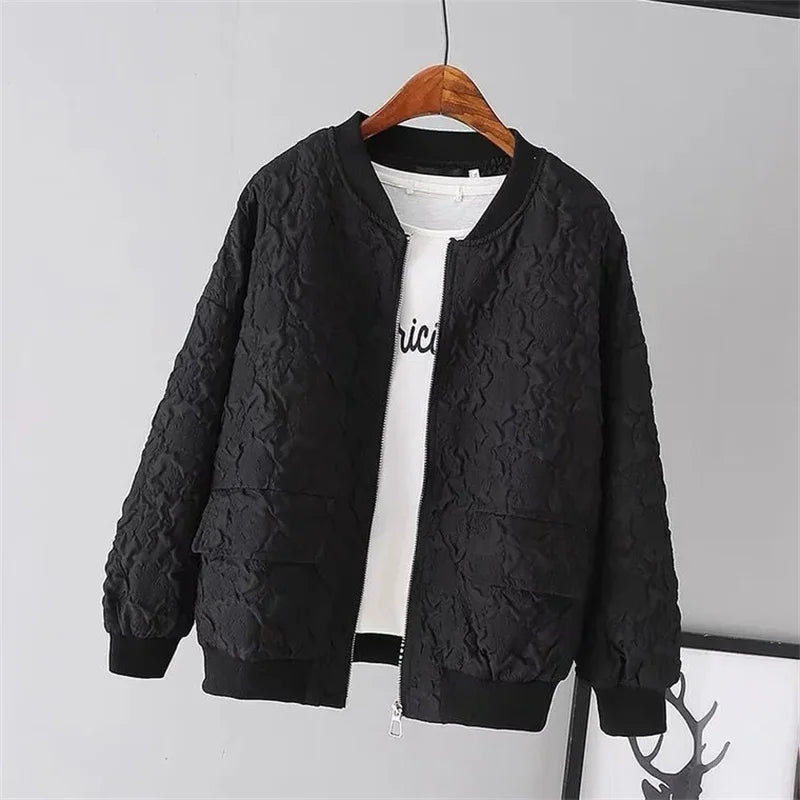 Solid Color Ladies Short Baseball Jacket 2026 New Korean Spring Casual White Jacket Top Female Cardigan Zipper Jackets Fashion