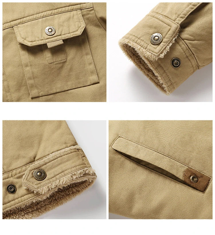 Men Winter New Fleece Thick Warm Jacket Men Fashion Casual Windproof Coat Men Autumn Outwear Tactics Military Jacket Men