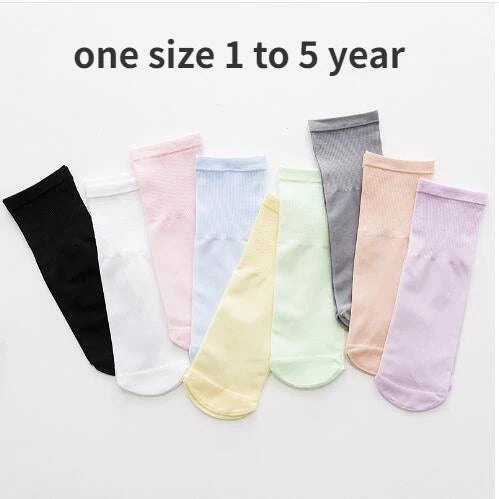 Girls Summer Mesh Thin Sock Cotton Baby Short Socks 5 Pairs Toddler Boys Kids Children Colorful Socks 5 pairs WMF043