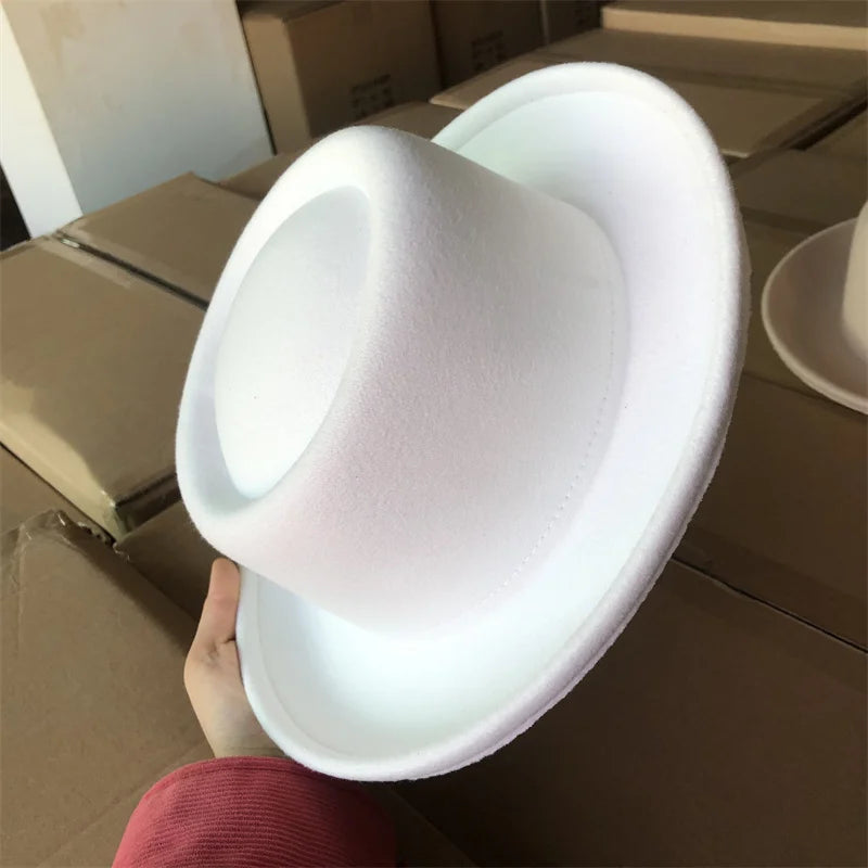 Men's hat Fedora Hat Women's Fashion Autumn and Winter Pork Pie Double Concave Small Brim Men's Jazz Hat Gorras para hombres