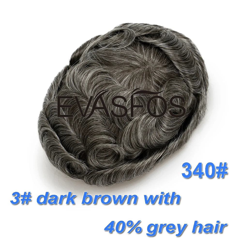 Invisible Knots Men Capillary Prosthesis Wig For Men 0.03mm Ultra Thin Skin Hair Replacement Men Toupee Natural Hair System Men