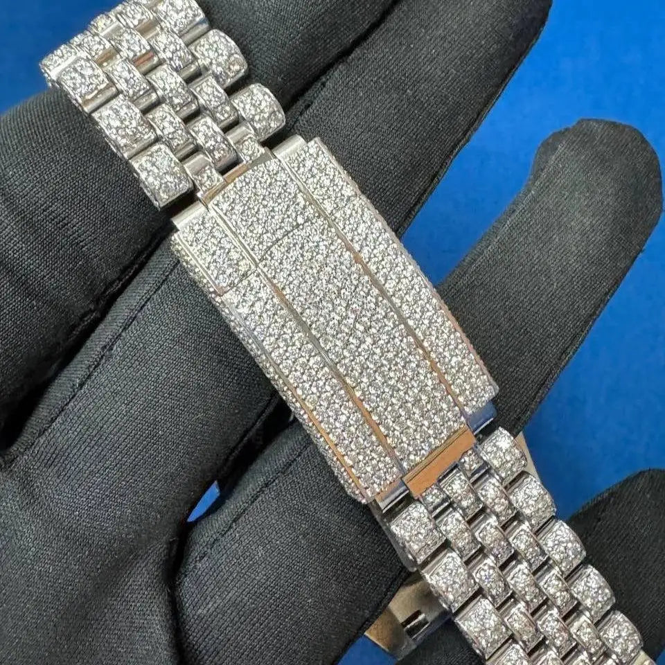 BOJ R.O.L.E.X.01 Roman Number VVS Moissanite Diamond Luxury Fashion Automatic Analog Steel Mechanical Iced Hip Hop Watch Men