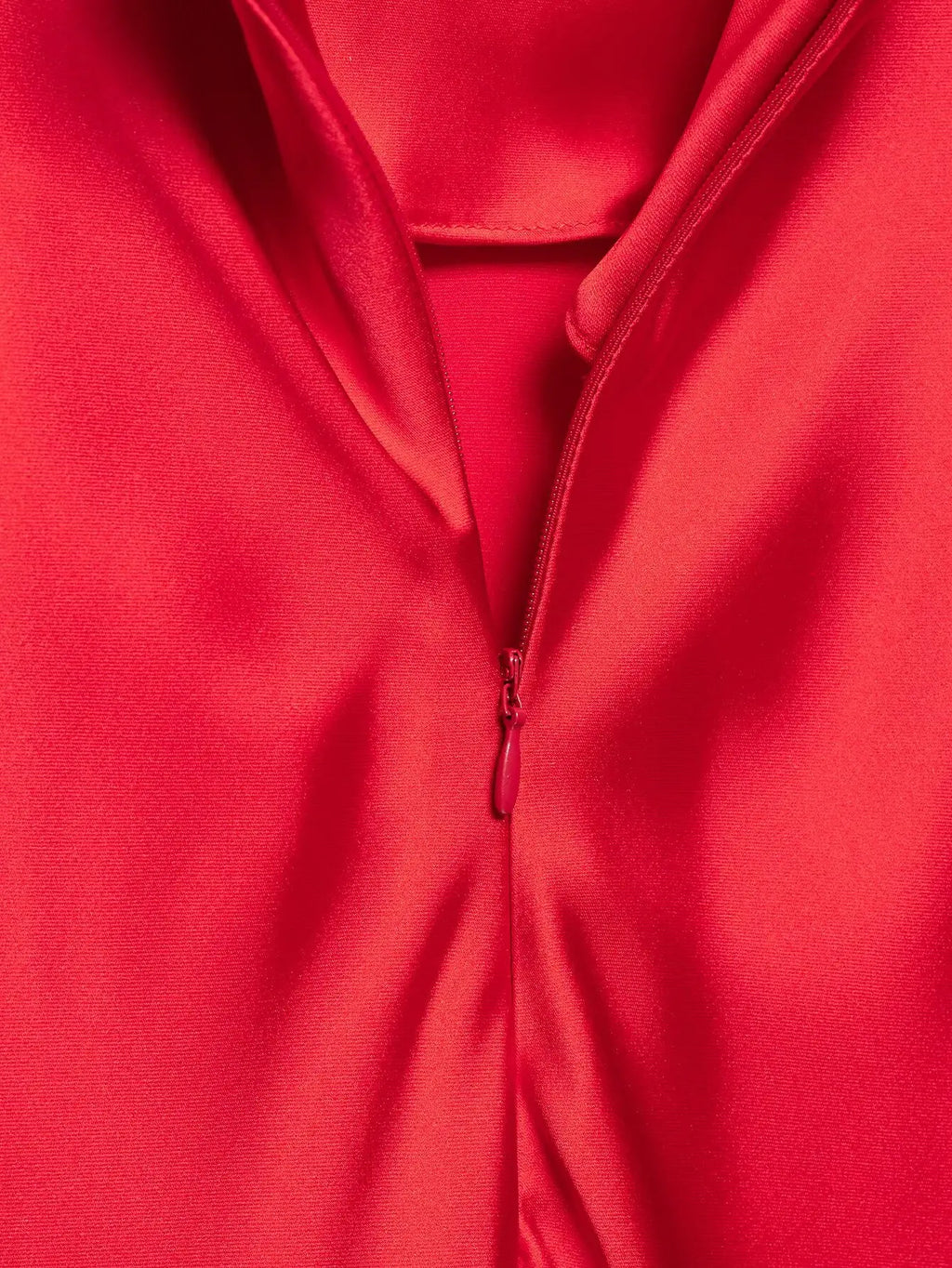 HH 2025 Women Red V-Neck Holiday Style Satin Texture Long Dress Sleeveless Summer Women's Back Zipper Fashion Sling Dresses