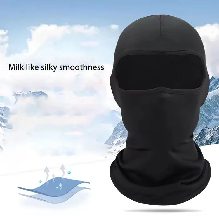 Ice Silk Sunscreen Full Face Mask Outdoor Fishing Motorcycle Windproof UV Protective Mask Black Balaclava Mask