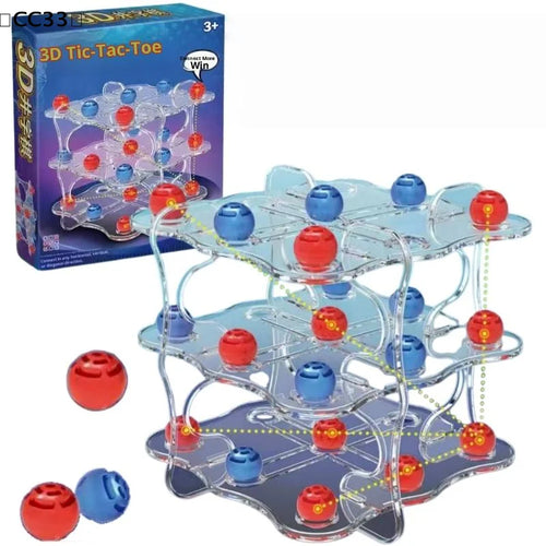 1 Set Interactive Chess Board Game Toy 3D TIC-TAC-TOE Game Easy To Play Educational Toys Squares Strategy Table Games〔CC33〕