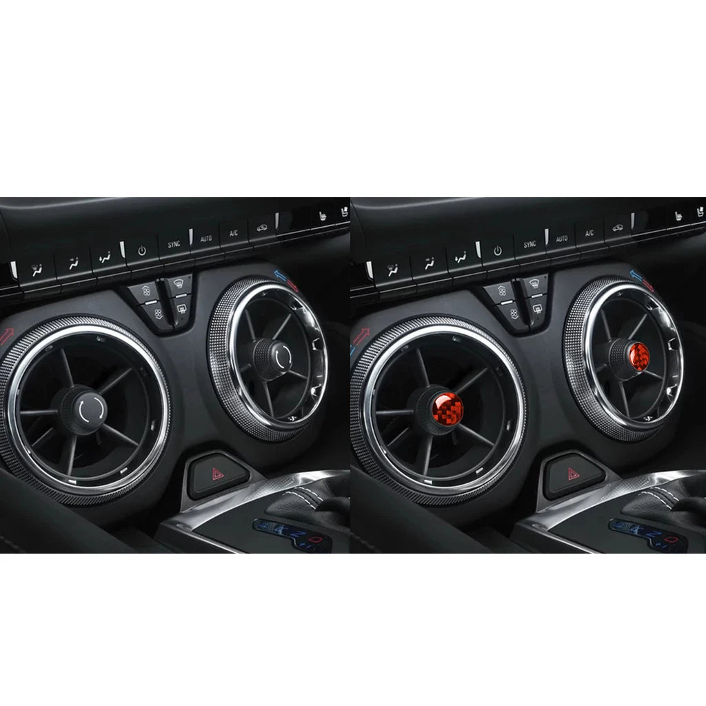 For Chevrolet Camaro 2016 2017 2018 2019 2020 2021 2022 Accessories Car Interior Carbon Fiber Air Outlet Decorative Trim Sticker