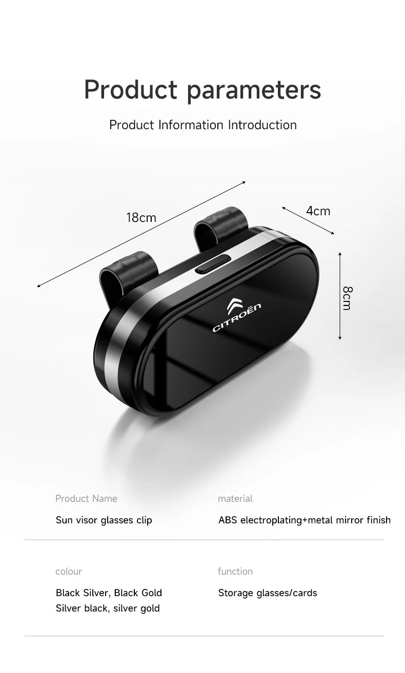 Car Sun Visor Sunglasses Case Glasses Holder Clip For Citroen C4 C3 C2 C1 DS3 Berlingo Xsara Picasso Car Accessories Glasses Box