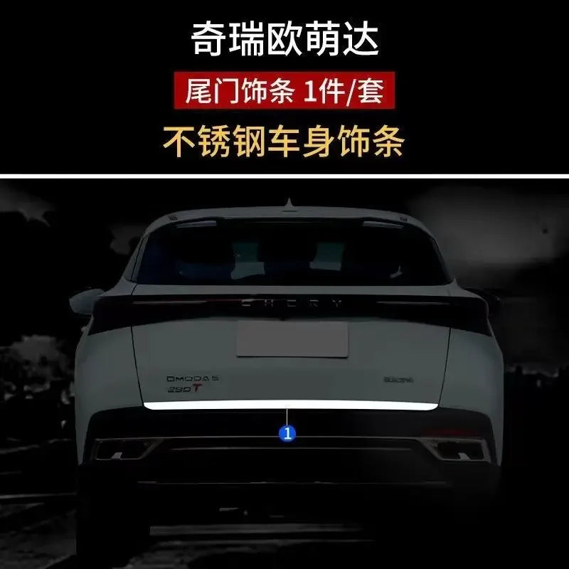 Car Rear Door Trim Tailgate Bottom Chrome Decorative Strip Protective Parts For Omoda C5 2022-2024 Exterior Accessories Styling
